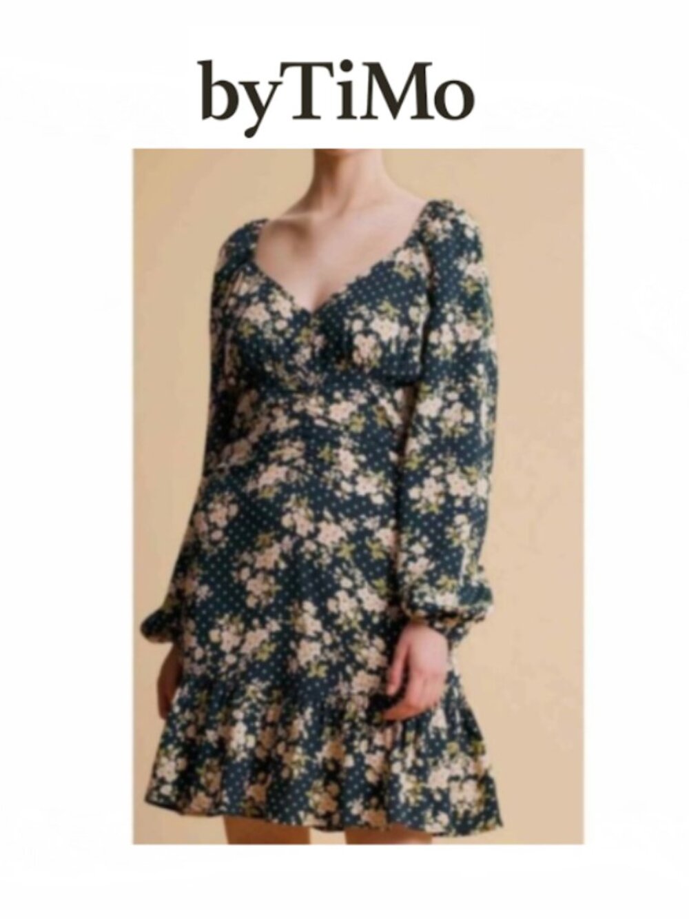 BY TIMO Luxury floral polka dot dress small